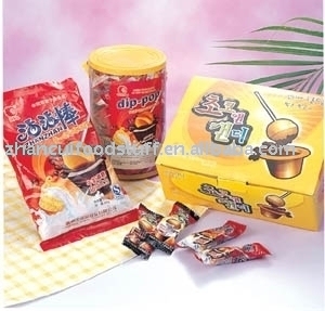 dip-pop candy (coffee with milk sauce / milk with chocolate sauce)