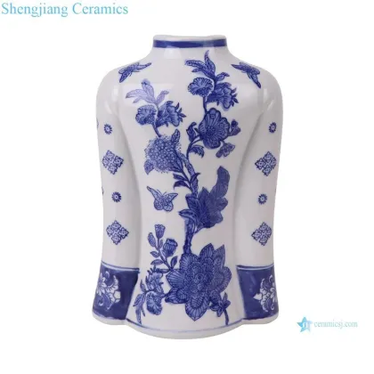 Creative Ceramic Vase Cheongsam Shape Blue and White Porcelain Vase Sculpture