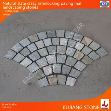 natural slate fan pattern mat mesh stone