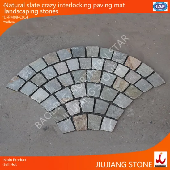 natural slate fan pattern mat mesh stone