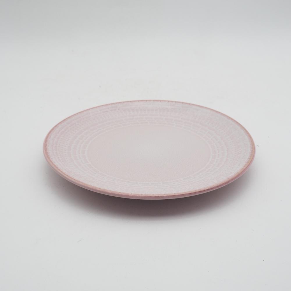 مجموعة أدوات المائدة الزجاجية ذات اللون الوردي