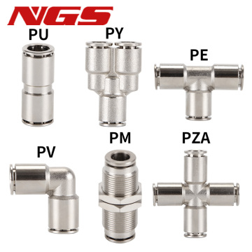 Stainless Steel Pneumatic Fittings: One-Touch Quick Connectors for PU/PY/PV/PE/PM/PZA/PG8-6