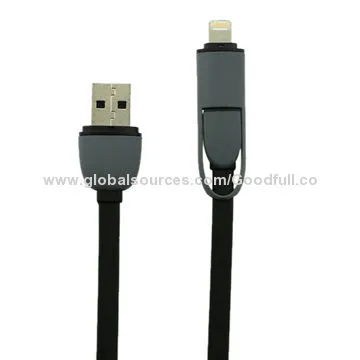 V2.0 TPE cables for iPhone, new 2-in-1 cables