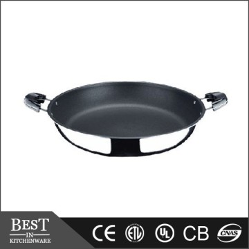 3-ply Ceramic French omelet pan,18-10 s/s