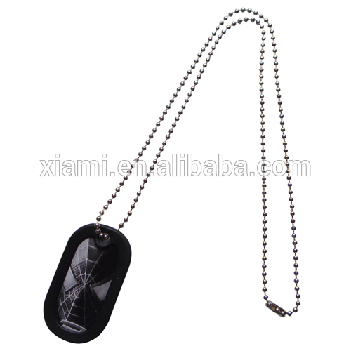 high sale creative design engraved cool spider man silicone gift dog tag