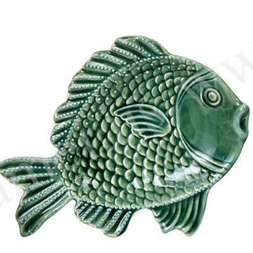Arted tableware for rooster collection --embossed fish dish