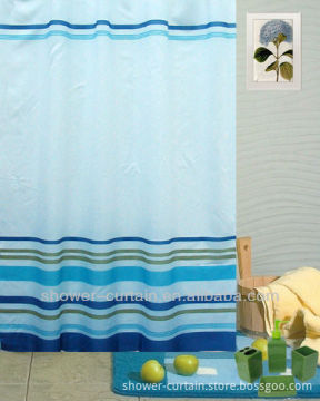 water repellent bathroom stripe shower curtain