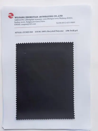 100% Recycled Polyester 230t Twill p/d