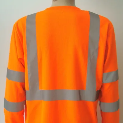 Knited Safety T Shirt With Pocket,Unisex Long Sleeve Safety T Shirt, Oem Service Reflective T Shirt