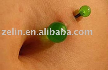 unique green jade bananabell body piercing belly jewelry