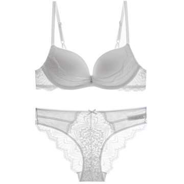 Ensemble soutien-gorge et culotte en dentelle push-up pour femmes