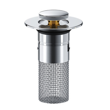 Jutye Press Type 304 Stainless Steel Filter Washbasin Water Plug Floor Drain Hair Catcher