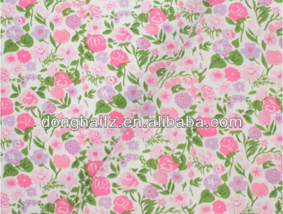 pink color floral cotton fabric roll
