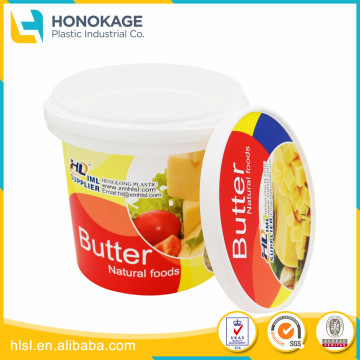 1L Ice Cream Cups Butter Contaienrs With Dome Lids, Plastic Round Cheese Container