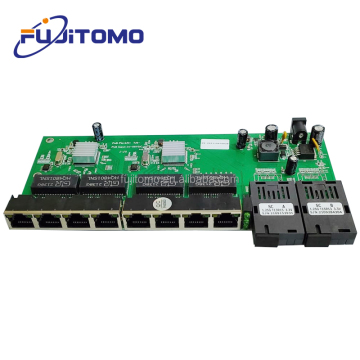 OEM 8 Port Gigabit Poe Switch mit 8 LAN- und 2 SC -Faseranschlüssen