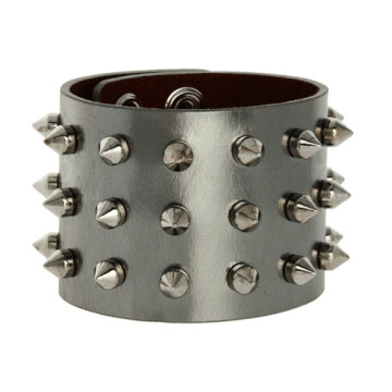 2012 poupular leather nail bangle for men