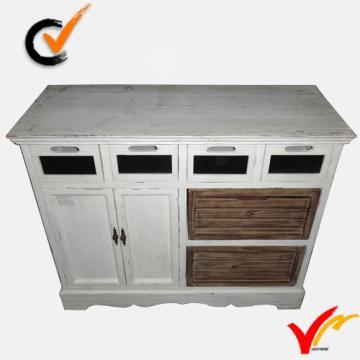 Antique Finish French White Wooden Cabinet