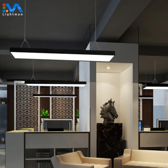 Modern Square Studio Office LED Chandeliers - White Black Frame 120cm 24W 36W Hanging Ceiling Light