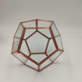 Polyhedron Glass Vase With Rose Gold Rim Decor