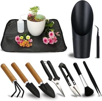 Set di utensili da giardino succulento completa di 11 pezzi: kit di strumenti manuali ideali per donne e bambini