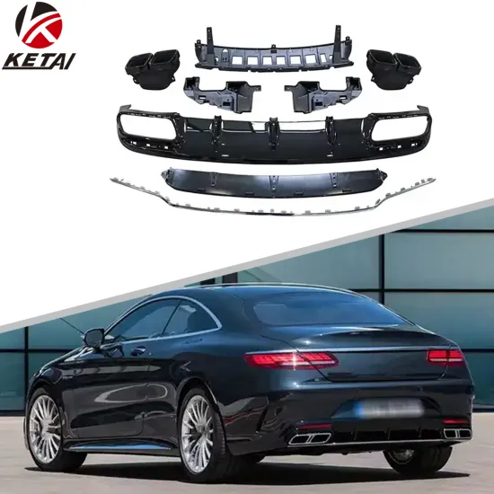 Wholesale S65 Coupe Style Silver Car Bumper Rear Diffuser for BENZ W222 AMG 2017-2020