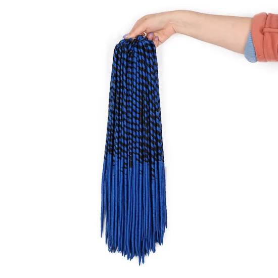 Aisi Hair Wholesale Popular Long Style Heat Resistant Synthetic Blue Color Dreadlocks Braid Hair Extensions For Black Women