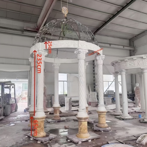 Custom Grand Marble Gazebo and Fluted Columns