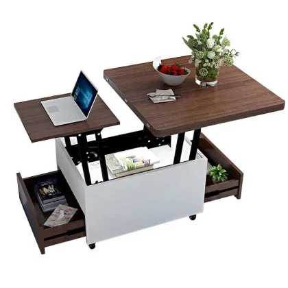 Shunde Foshan Retro Industrial Lift Top Wooden Legs Coffee Table