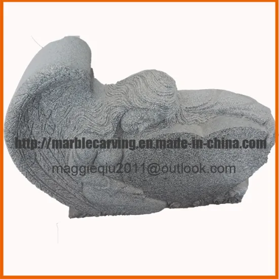 Granite Angel and Heart Tombstone for Graveyard mm1735