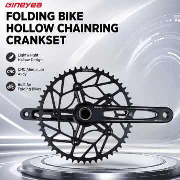 52T Folding Bike Crankset Aluminum Alloy Hollow Narrow Wide Chainring 170mm Crankset for OEM Wholesale