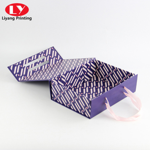 custom foldable portable gift magnetic box with handle