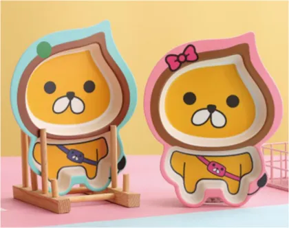 Bamboo Eating Divided Plate Children Tableware