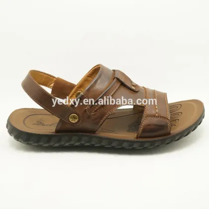high quality durable men handmade genuine leather sandals