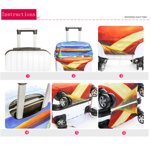 Travel Accessories Luggage Cover Suitcase Protection Set Baggage Dust Cover Trunk Set Trolley Case Elasticity Bulldog Pattern
