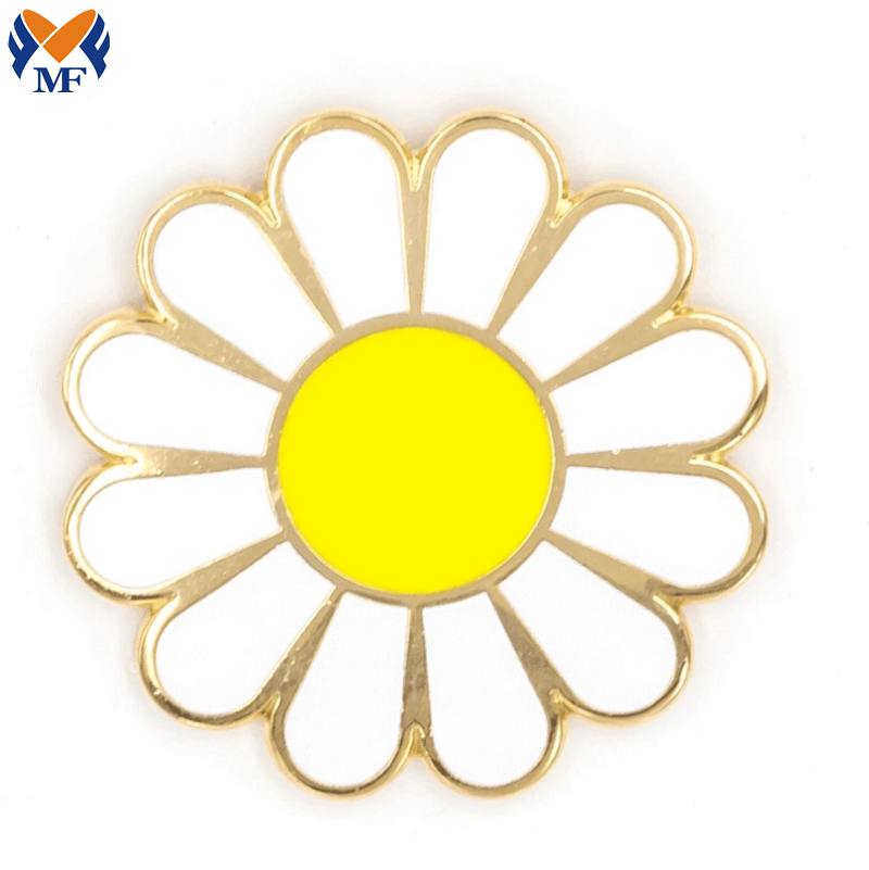 White Enamel Daisy Pin