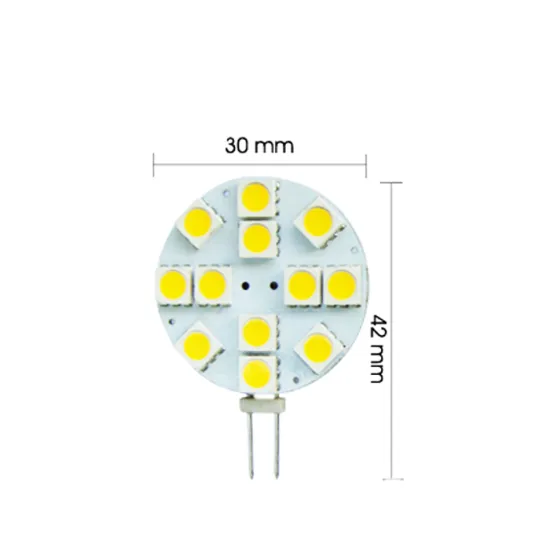 12SMD 5050 3W LED Lamp Light Disc Bulb - Side/Back Pin, WW/CW/R/G/B, 3000K/6000K/2700K