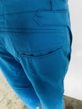 Blue Casual cotton middle pants
