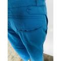 Pantalon central en coton décontracté bleu