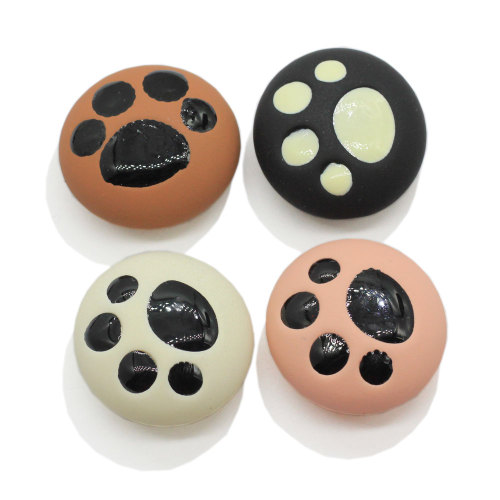 New Arrived Multi Colors Cat Paw Button Resin Cabochon Decoration Beads Artificial Crafts Handmade Ornament Accessory