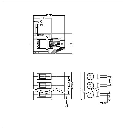 AT129R-5.0XXX-B PCB Screw Terminal Block AT129R-5.0XXX-B PCB Screw Terminal Block