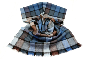 European Pattern Check Worsted Wool Scarf