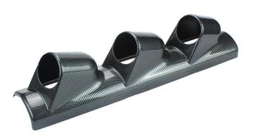 52mm Universal 3 Hole Left Hand Drive, Auto Car A Pillar Carbon Fiber Triple Gauge Holder, Gauge Pod Auto Car Meter