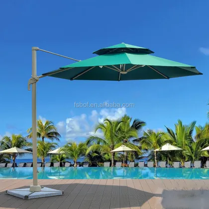 Big Red Outdoor Restaurant Folding Umbrella - Green Waterproof Beach Umbrella A1002