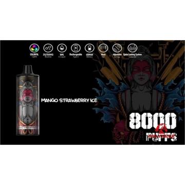 Disponível RGB Light Vape 8000puffs Bobina de malha