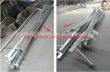 Galvanized Steel Street square Lamp Post/12m Light square Pole