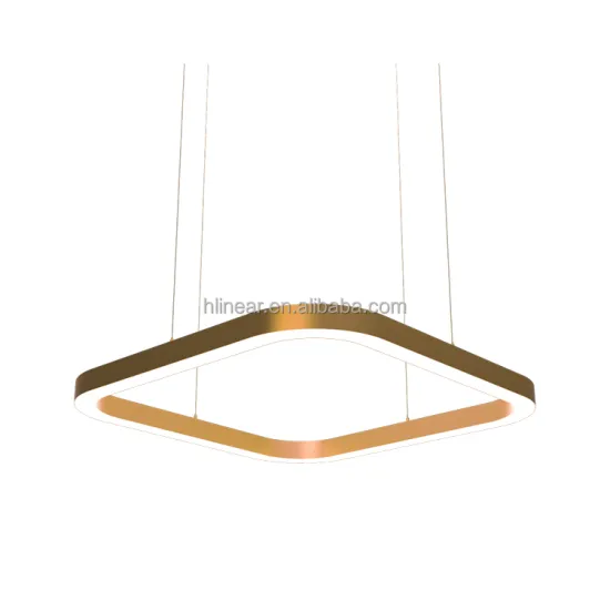 Hlinear L4080-B-1116 Belief Series Curved Linear Light Rectangle Shape LED Square Pendant Light Modern Restaurant Chandelier