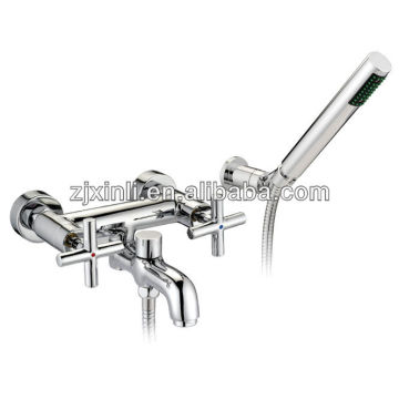 High Quality Dual Handle Brass Bath Shower Faucet, Polish and Chrome Finish