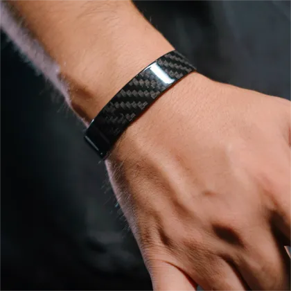Sleek Carbon Fiber Handcrafted Bracelet