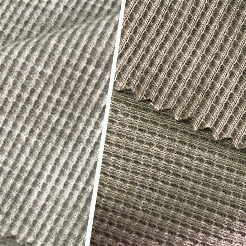 Dyeing Style Polyester Cotton Waffle Jersey Cloth Fabric (3)