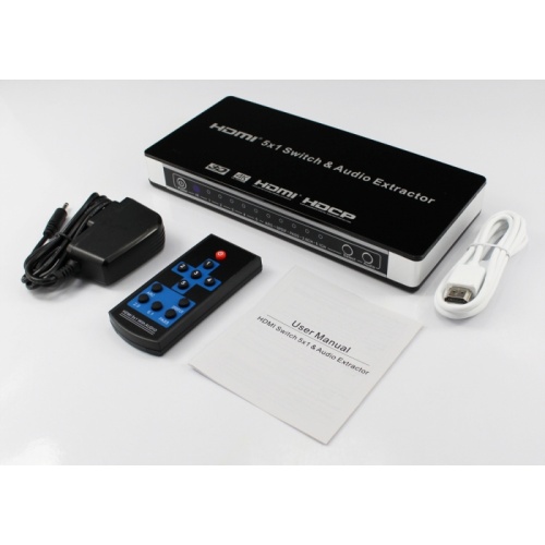 5 input HDMI Switch with Optical and R/L